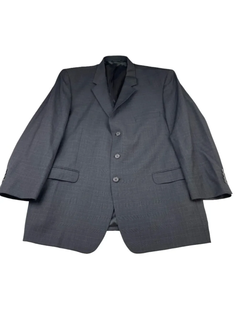 Stafford Men's 100% Wool 3-Button Suit Gray Plaid • 46R | 38x30